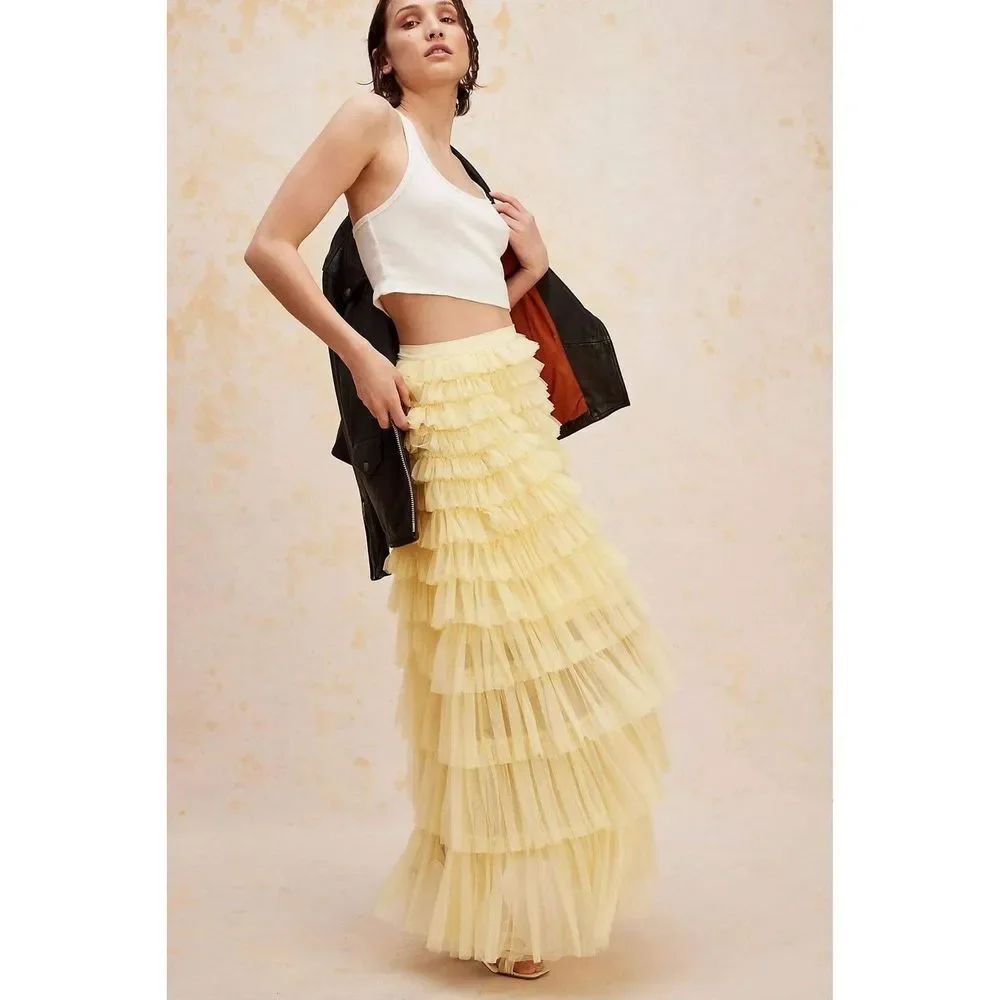 Free People Nigel Preston Tiered Tiered Maxi Skirt $298